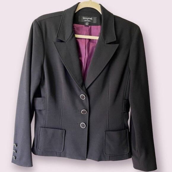 Signature by Larry Levine Women's Black Blazer Size 8 - Picture 1 of 7